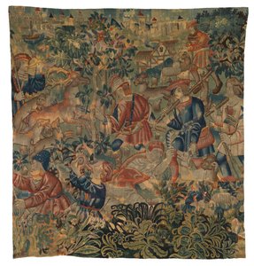 Tapestry Depicting Hunting Scenes, Possibly from Tournai, c.1500 by Belgian School