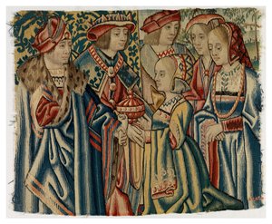 Tapestry Fragment Depicting Marriage of Louis XII with Jeanne, Daughter of Louis XI, from Brussels by Belgian School