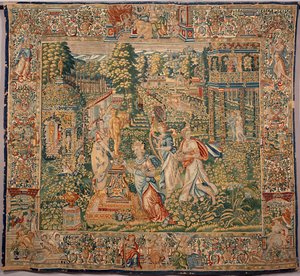 The Gifts of Pomona, Nymph of Fruits (Tapestry, 16th century, Brussels)