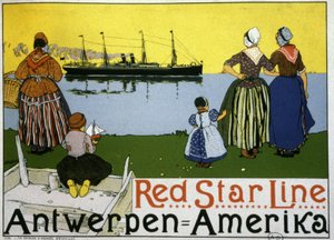 Transatlantic Liner Antwerp/America. Advertising for the Red Star Line, c.1900
