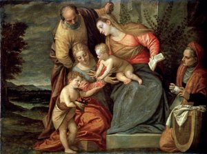 The Holy Family with Saints Catherine, Anne and John the Baptist, c1580-c1582