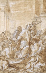 Saint Carlo Borromeo among the Plague Sufferers by Benedetto Luti