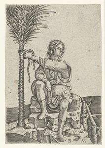 Man Sitting by Palm Tree by Benedetto Montagna