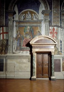 Saint Zanobius, Saint Lawrence and Saint Stephen (Hall of Lilies) by Benedetto da Maiano