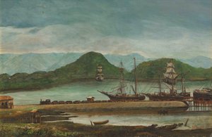 Port of Santos, SP, 1888 by Benedito Calixto