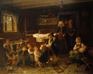Children Playing in an Interior by Bengt Nordenberg
