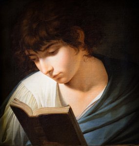 Young man reading Homer by Benigne Gagnereaux