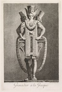 Masquerade in the Greek Style: Grenadier in the Greek Style (Plate 3) by Benigno Bossi