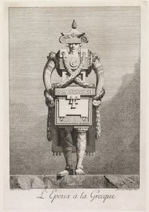 Mascarade à la Grecque: LEpoux à la Grecque Plate 7, 1771 by Benigno Bossi