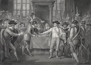 Oliver Cromwell Dissolving the Long Parliament by Benjamin (after) West