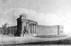 Perspective View of an Entrance Pier at the House by Benjamin Dean Wyatt