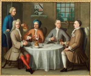 A Group Portrait of Sir Thomas Sebright, Sir John Bland and two Friends
