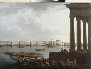 View of the Winter Palace and the Stock Exchange in Saint Petersburg
