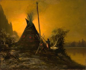 Night Scene of Indian Tipi