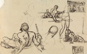 Figure Studies of a Man Rising From the Ground