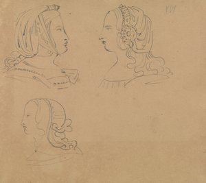 Portrait Studies of Women in Various Headdress by Benjamin Robert Haydon