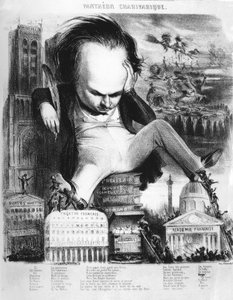 Victor Hugo (1802 - 1885), French writer, Caricature by Benjamin by Benjamin Roubaud