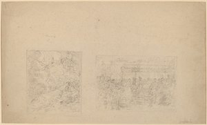 Study of Moses Striking the Rock and a Procession by Benjamin West