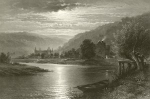 Tintern Abbey - Moonlight on the Wye by Benjamin Williams Leader