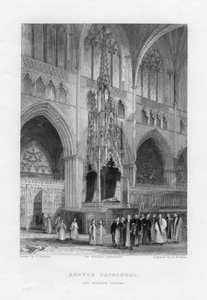 The Bishops Throne, Exeter Cathedral, Devon, c1836-c1842 by Benjamin Winkles