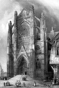The south transept of Beauvais Cathedral, France, 1836 by Benjamin Winkles