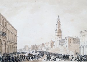 Funeral of French officer in Weimar, October 1806 by Benjamin Zix