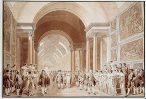 View of the bridal cortege of Napoleon I with Archduchess Marie Louise of Habsburg-Lorraine, 2/04/1810 in the Grande Galerie du Louvre