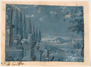Landscape by a House with Terrace