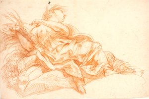 Reclining Female Figure (Ceres?). Study for Ceiling Painting or Door Piece by Benoît Le Coffre