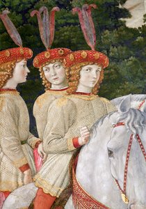 Maria, Bianca and Nannina Medici, younger sisters of Lorenzo and Giuliano, detail from the Journey of the Magi cycle in the chapel, c.1460