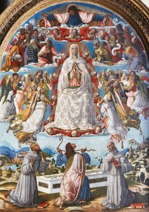 The Assumption of the Virgin with Saint Thomas Receiving the Girdle between Saints Francis of Assisi and Anthony of Padua by Benvenuto di Giovanni