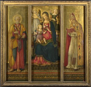 Virgin and Child with Saints Peter and Nicholas by Benvenuto di Giovanni