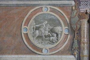 Saint George killing the dragon by Bernadino Zenale