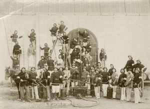 A Group Shot of Firemen at Zichron Yaacov, c.1898-1900
