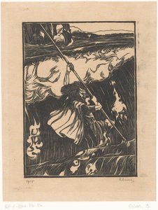 Cuchulainn Fighting the Waves by Bernard Essers (signed by artist)