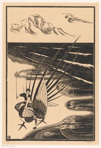 Figure Sitting on a Pheasant on the Beach by Bernard Essers (signed by artist)