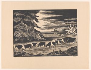 Cows in a Landscape by Bernard Essers (signed by artist)