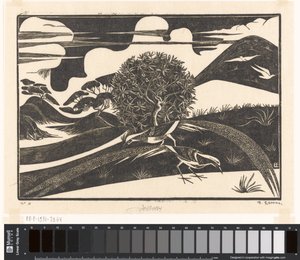 Two Pheasants in a Hilly Landscape