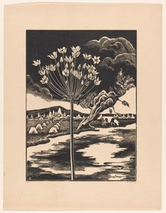 Swan Flower in a Landscape