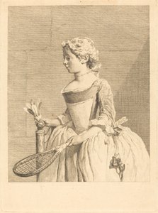 Young Girl at the Wheel (Young Girl with the Shuttle) by Bernard Lépicié after Jean Siméon Chardin