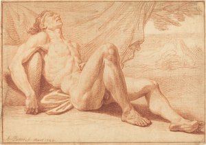 A Reclining Male Nude by Bernard Picart