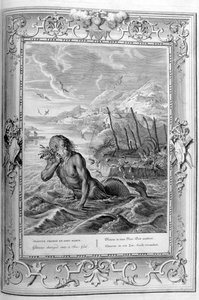 Glaucus turned into a sea god, 1733 by Bernard Picart