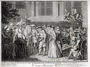 Jewish Wedding in the Jewish German Community (engraving) by Bernard Picart