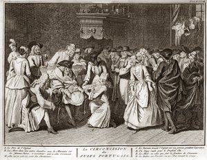 Circumcision Ceremony in the Jewish Portuguese Community (engraving) by Bernard Picart