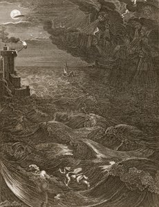 Leander Swims Over the Hellespont to Meet his Mistress Hero by Bernard Picart