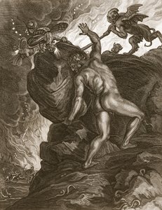 Sisyphus Pushing His Stone up a Mountain