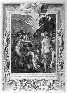 The Danaides condemned to fill bored vessels with water