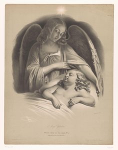 Angel Watching Over a Sleeping Child by Bernard Romain Julien