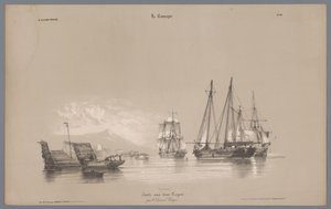 Sailing Ships in the Harbor by Bernard Romain Julien