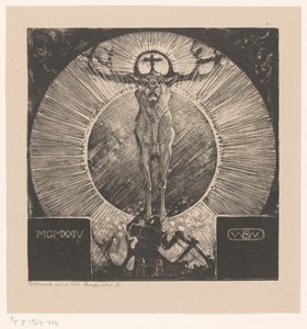 Figure Before the Appearance of a Deer (The Vision of St. Hubertus) by Bernard Willem Wierink (signed by artist)